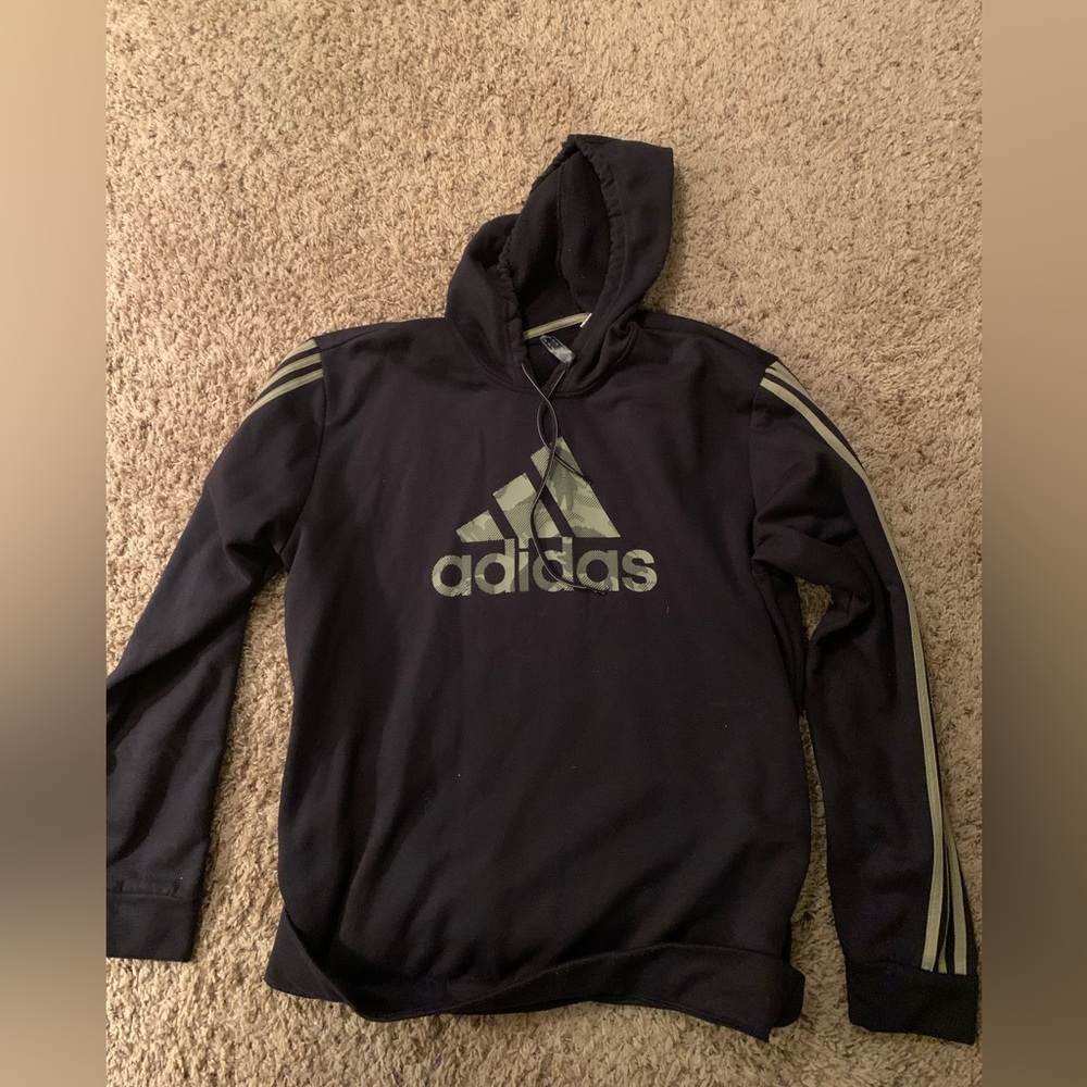 Adidas Black and Gold Men's Hoodie